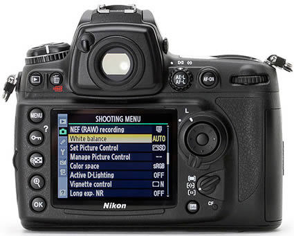 Imagem do menu de uma Nikon com RAW