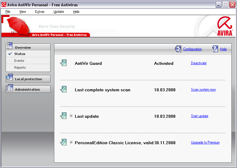 Avira AntiVir Personal 8.1.0.331