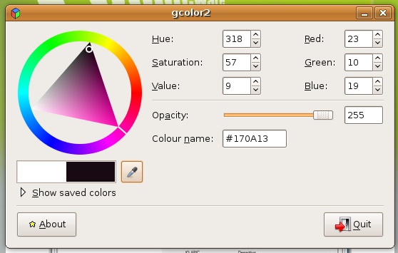 Linux: gcolor2 0.4