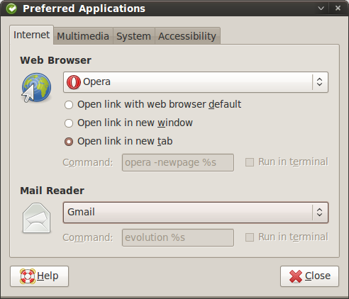 Defina o Gmail como cliente de correio electrónico em Linux
