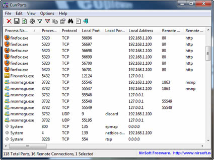CurrPorts 1.75 – Monitorize as portas TCP/UDP