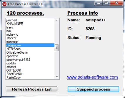 Free Process Freezer 1.2 – “Descongele” os processos!!!