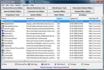 NirLaucher 1.01 Beta – Mais de 100 ferramentas especiais