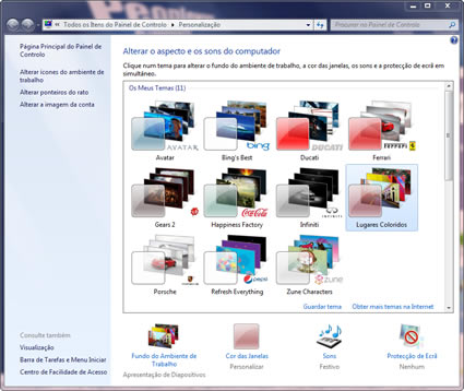 Microsoft apresentou temas patrocinados para o Windows 7