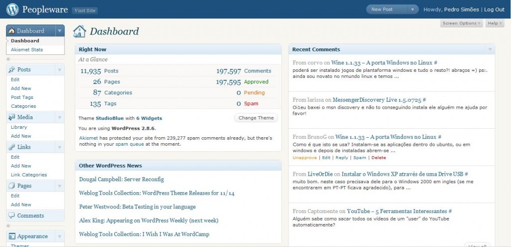 WordPress 2.8.6 – Vulnerabilidades de Segurança