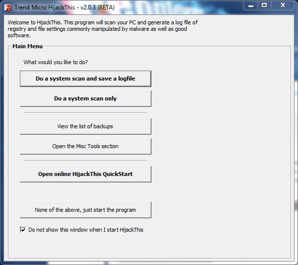 Hijackthis 2.0.3 Beta