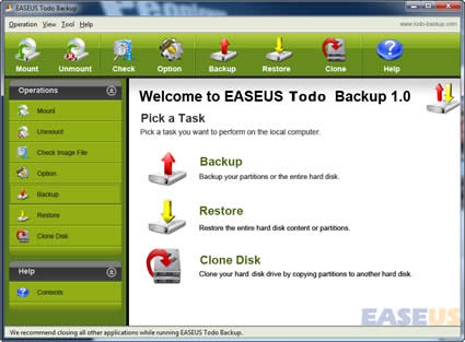 EASEUS Todo Backup 1.1 – Super ferramenta de backups