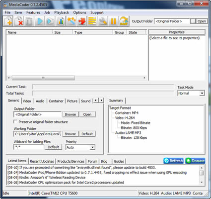 MediaCoder 0.7.2.4550 – Conversor universal de áudio e vídeo