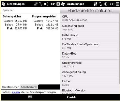 HTC HD2 tem RAM escondida