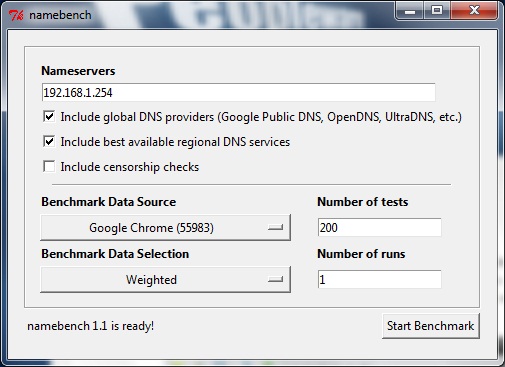 NameBench – Compare a velocidade do seu DNS