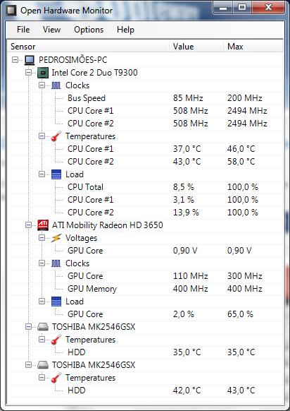 Open Hardware Monitor – O PC ao raio X