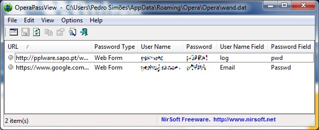 OperaPassView 1.01 – Recupere as passwords do seu Opera