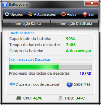 BatteryCare 0.9.7.9 – Para conhecer mais sobre a sua bateria