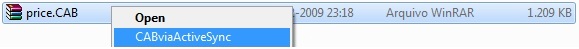 CABviaActiveSync – Instalar programas no Windows Mobile