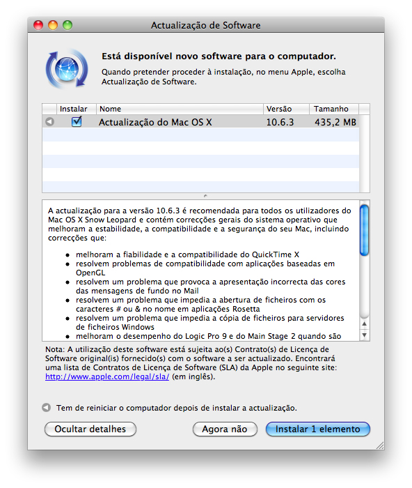Actualização Mac OS X 10.6.3 disponível!