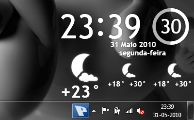 MoonyDesk – Que horas são? E o tempo para amanhã?