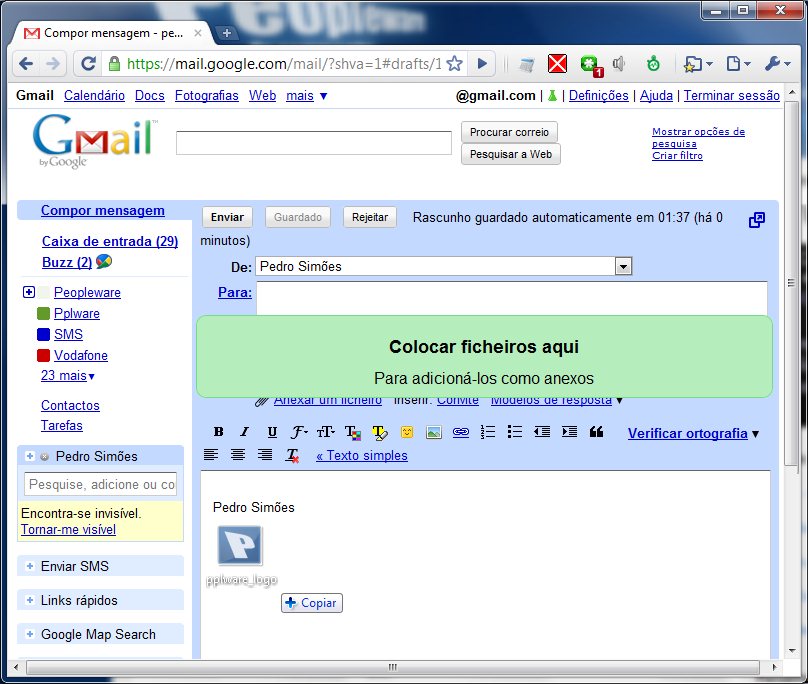 Gmail – Arraste imagens para novas mensagens