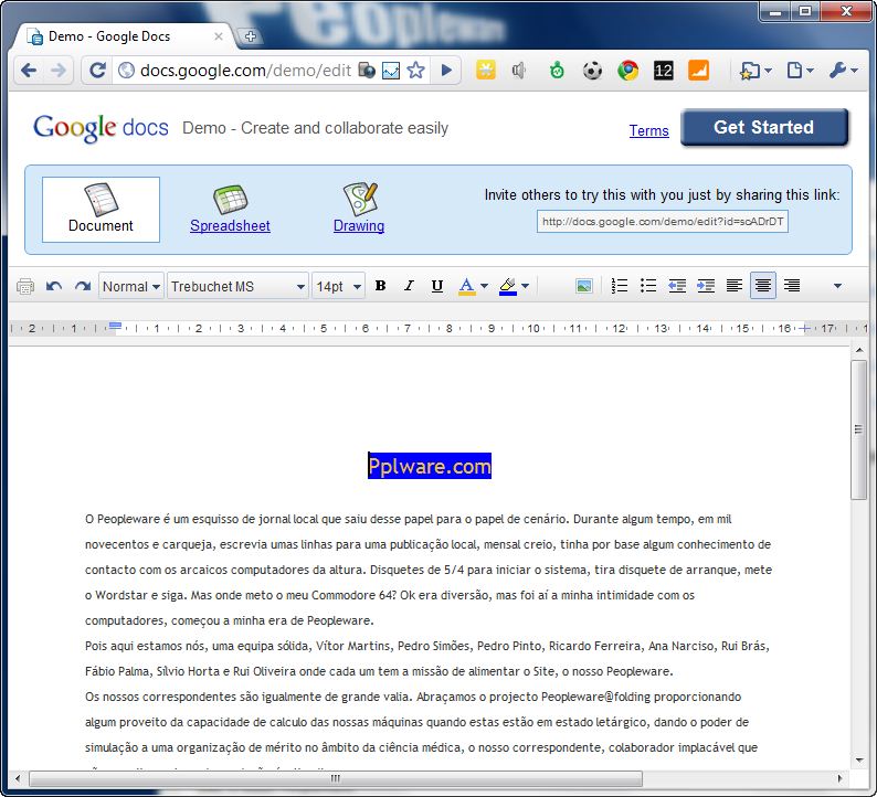 Google Docs Demo – Experimente sem compromisso