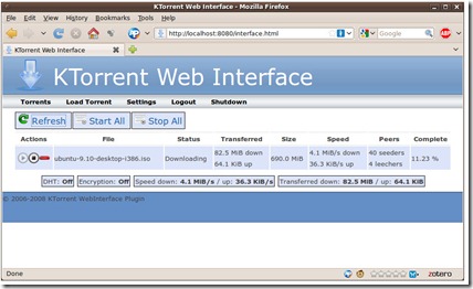 Como aceder remotamente ao KTorrent via Web
