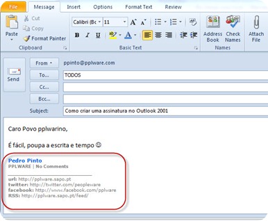 Dica – Crie uma assinatura personalizada no Outlook 2010
