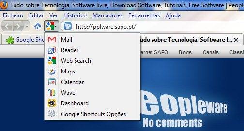 Google Shortcuts – Atalhos Google no Firefox