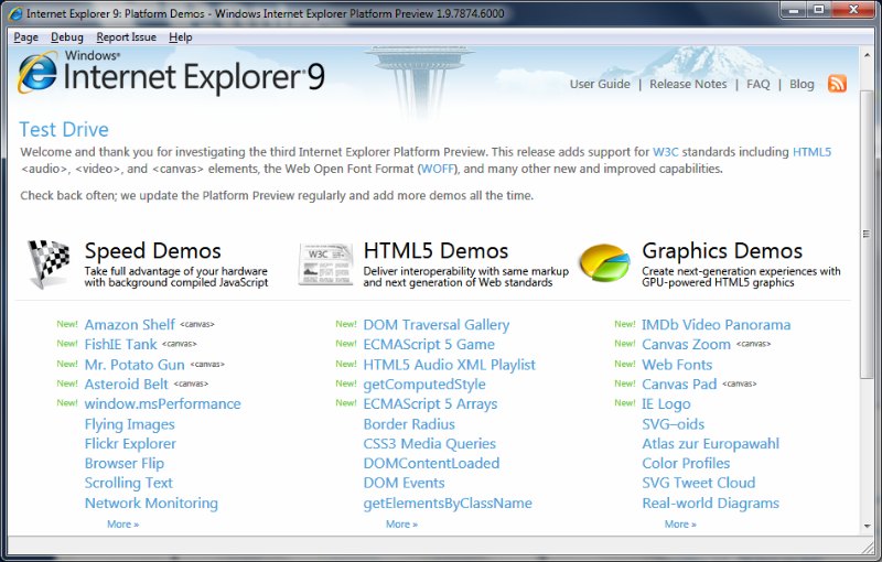 Internet Explorer 9 Developer Preview 3