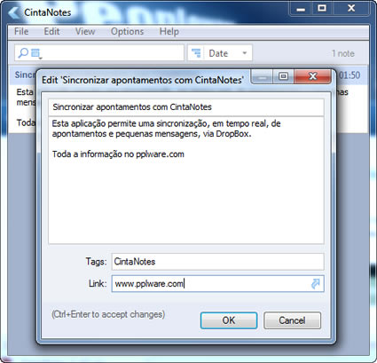 CintaNotes 1.2 – Apontamentos em Tempo real via Dropbox