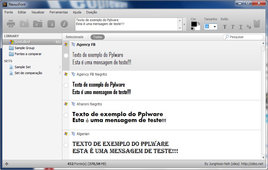 NexusFont – Gira as suas fontes do Windows