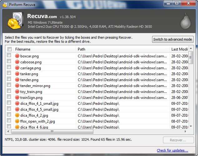 Recuva 1.38.504 – O recuperador milagroso