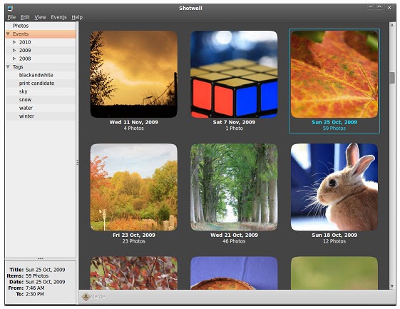 Shotwell 0.6.1 – Gestor de imagens Open Source