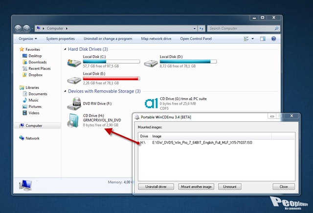 WinCDEmu 3.4 Portable – Dois cliques para montar ficheiro ISO
