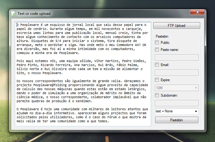 ClipUpload – Partilhe o seu clipboard