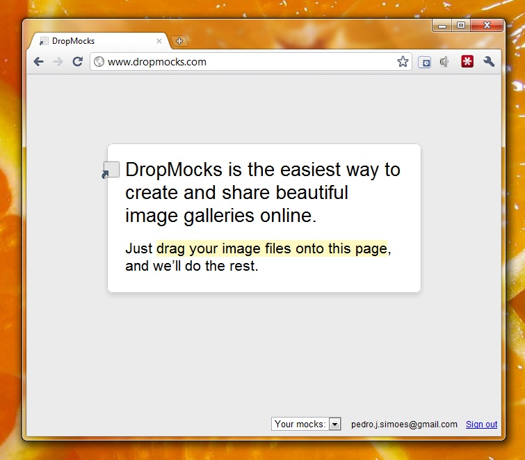 DropMocks – Partilhar imagens via Web