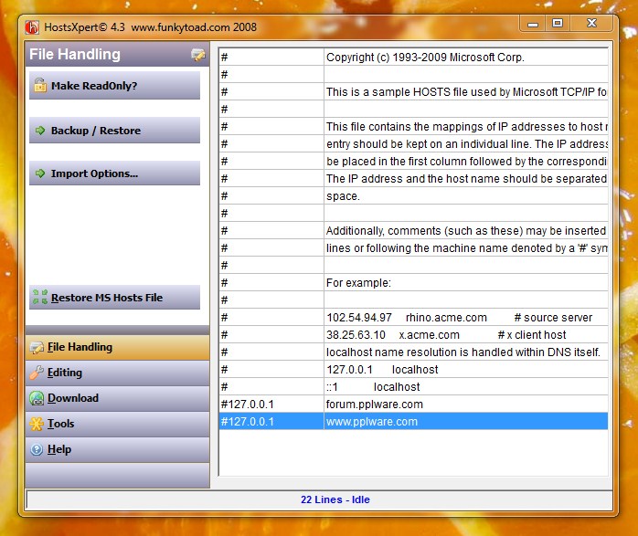 HostsXpert – Alterar ficheiro Hosts
