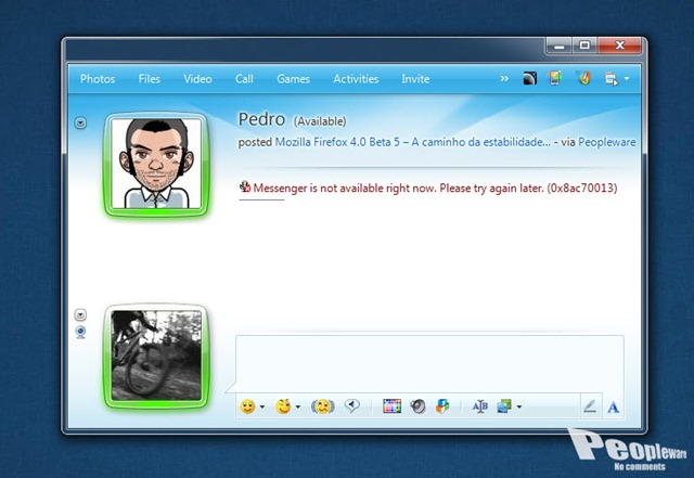 Windows Live Messenger – Erro 0x8ac70013