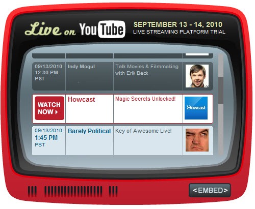 Google testa nova plataforma de broadcasts para YouTube