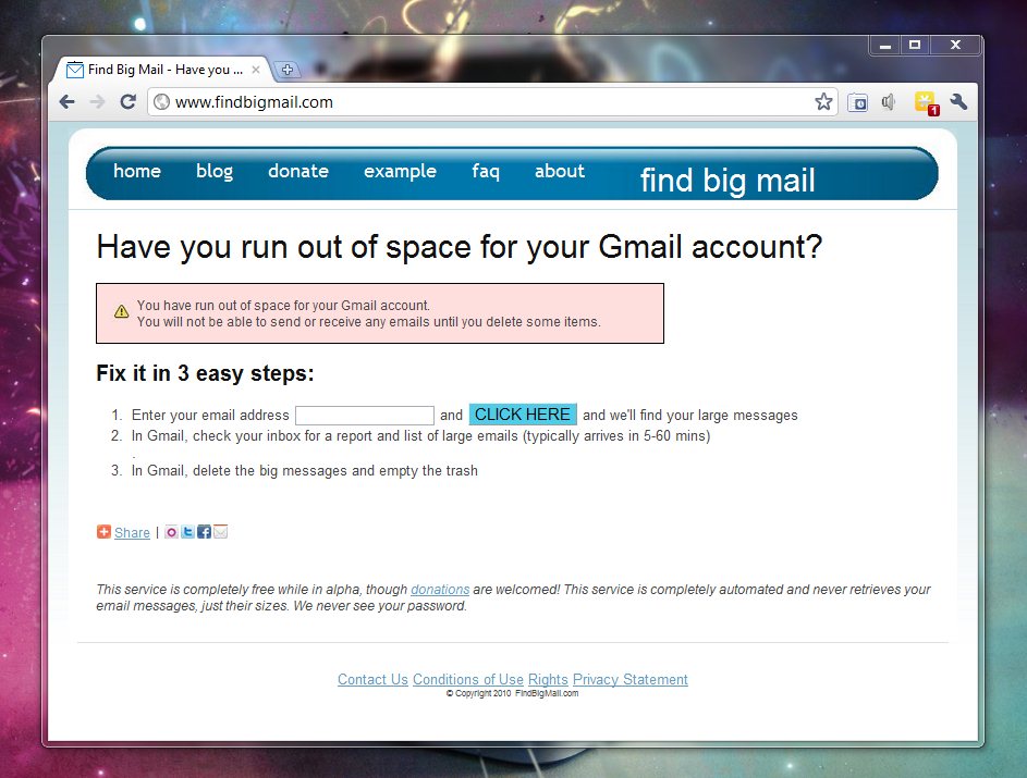 FindBigMail – Limpe a sua conta Gmail