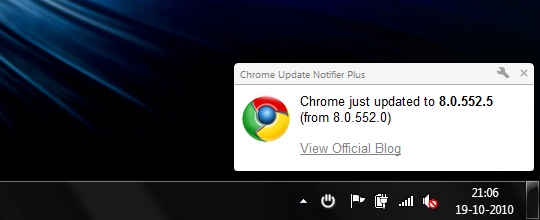 Extensão Chrome: Chrome Update Notifier