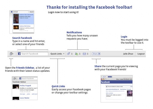 Facebook Toolbar – Não tire os olhos do facebook