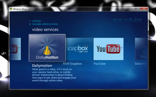 MacroTube – Finalmente o Windows Media Center tem utilidade