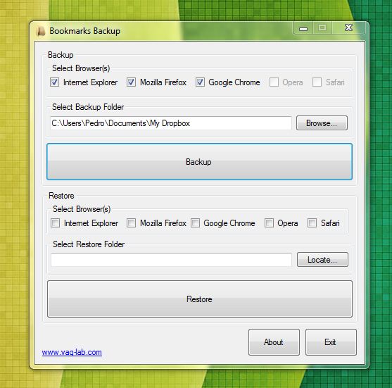 Backup Bookmarks – Reúna os seus favoritos