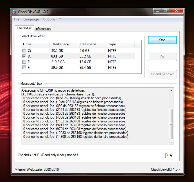 CheckDiskGUI – Verifique a saúde dos seus discos