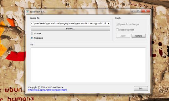 IgnoFlash – Flash em fullscreen depois de perder o focus