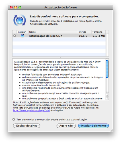 Mac OS X 10.6.5 – Actualização disponível!