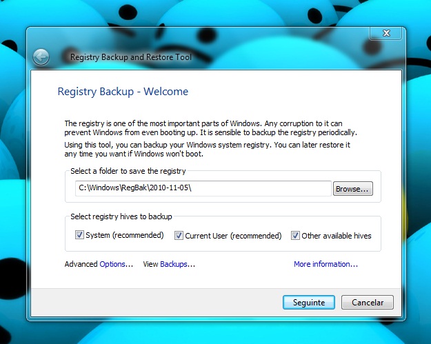 Regbak – Backup do registo do Windows sempre à mão
