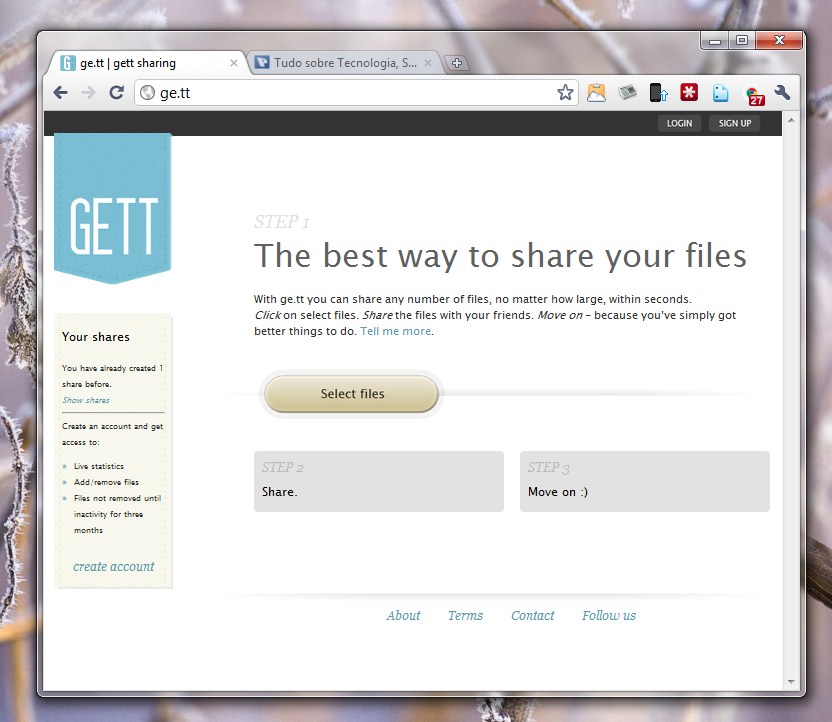 GETT – Partilhe ficheiros grandes por email
