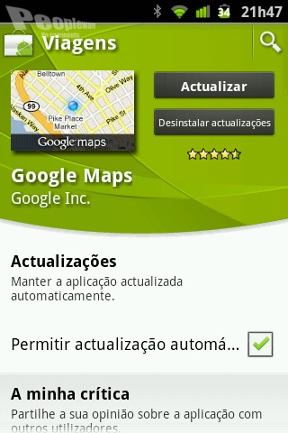 Google Maps 5.0 para Android – a caminho da perfeição