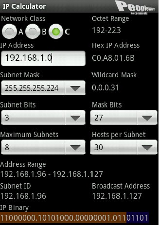 IP Subnet/Supernet Calculator para Android
