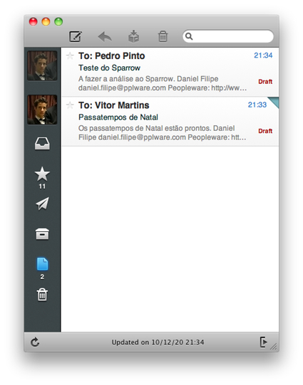 Sparrow Beta 7 – Simples, rápido, o email como deve ser!