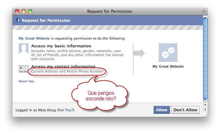 Facebook permite acesso a morada e nº de telefone…